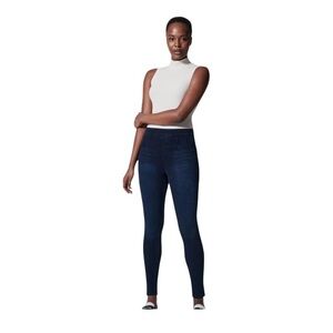 SPANX Jeanish Ankle Denim Leggings Jeggings Pockets  Blue size medium